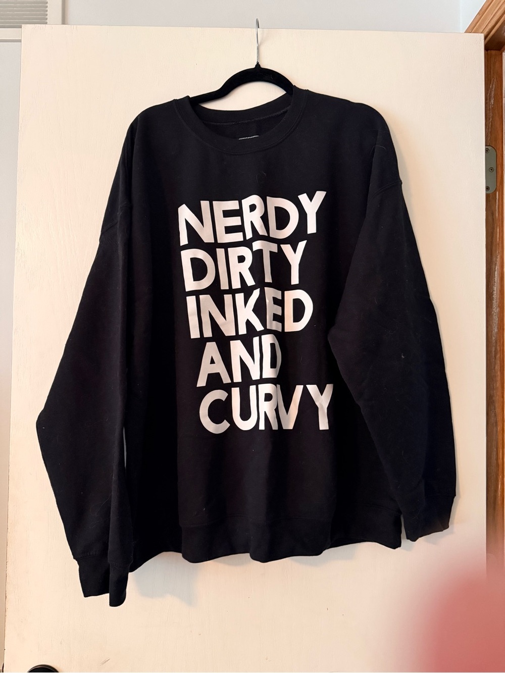 Black Graphic Crewneck Sweatshirt - Nerdy Dirty Inked And Curvy